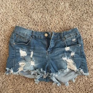 blue jean shorts
